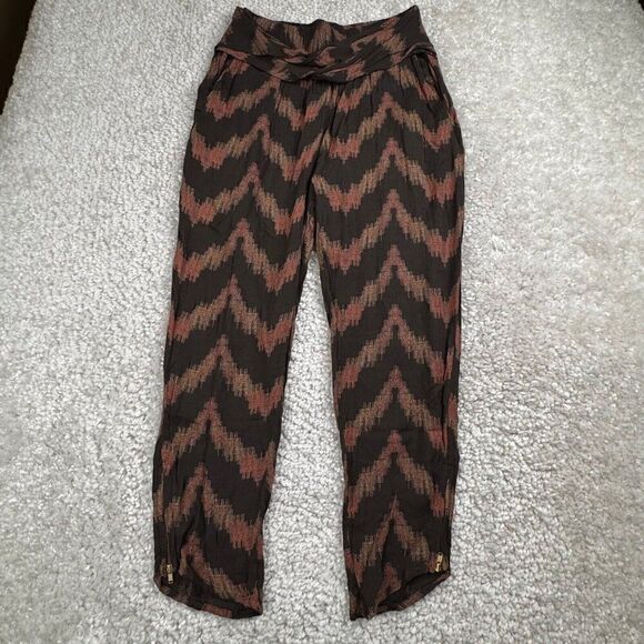 Free People Got Me Twisted Harem Pants Black Print - Picture 2 of 10